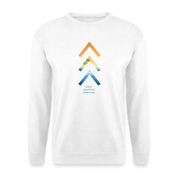 3-Tribe-Pfeil für das Bewusstsein für das Down-Syndrom - Unisex Pullover - Weiß - Vorne - Alina (178cm) & Michal (187cm)