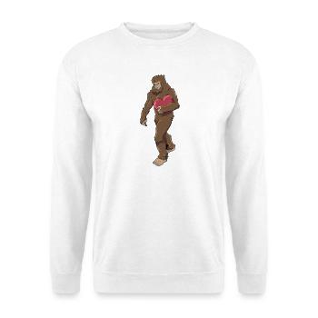 Bigfoot Valentinstag - Unisex Pullover - Weiß - Vorne - Alina (178cm) & Michal (187cm)
