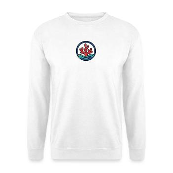 Rote Koralle im Ozean | Meeresschutz Logo - Unisex Pullover - Weiß - Vorne