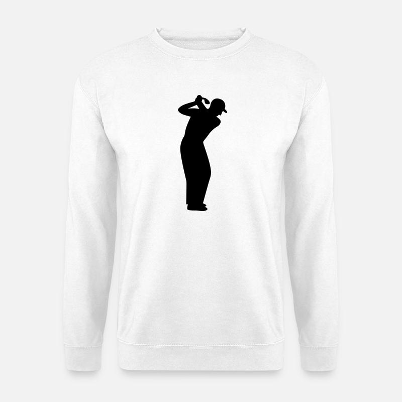 Golfer beim Abschlag - Unisex Pullover - Weiß