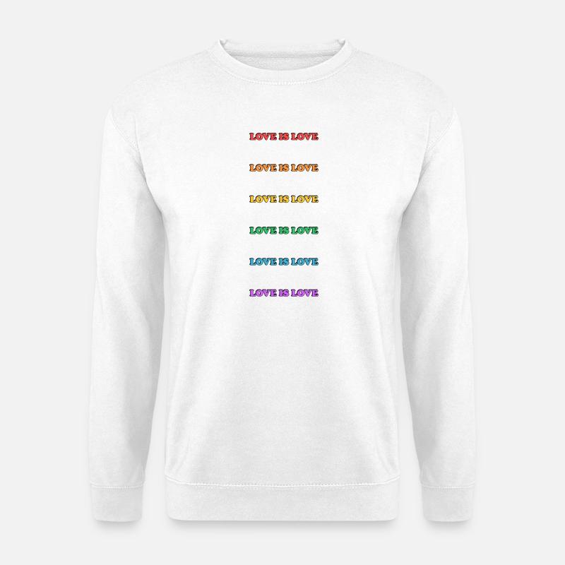 Regenbogen-Liebe ist Liebe - Unisex Pullover - Weiß