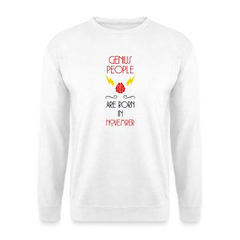 Génie né Novembre Cadeau Bébé - Sweat-shirt Unisexe - blanc - Devant