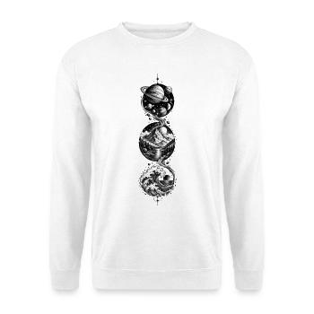 Kosmische Landschaft - Unisex Pullover - Weiß - Vorne - Alina (178cm) & Michal (187cm)
