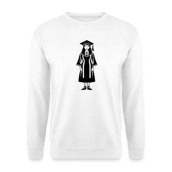 Abschlussmädchen - Unisex Pullover - Weiß - Vorne - Alina (178cm) & Michal (187cm)