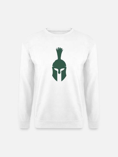 Spartanischer Helm Minimalist - Unisex Pullover - Weiß
