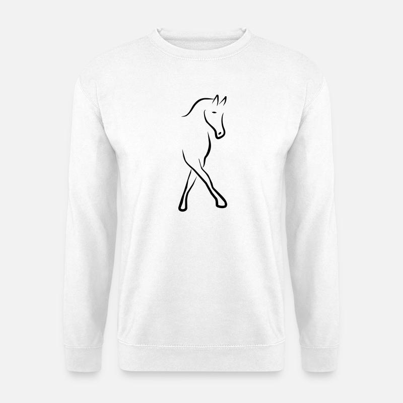 2541614 13004536 dressurpferd - Unisex Pullover - Weiß