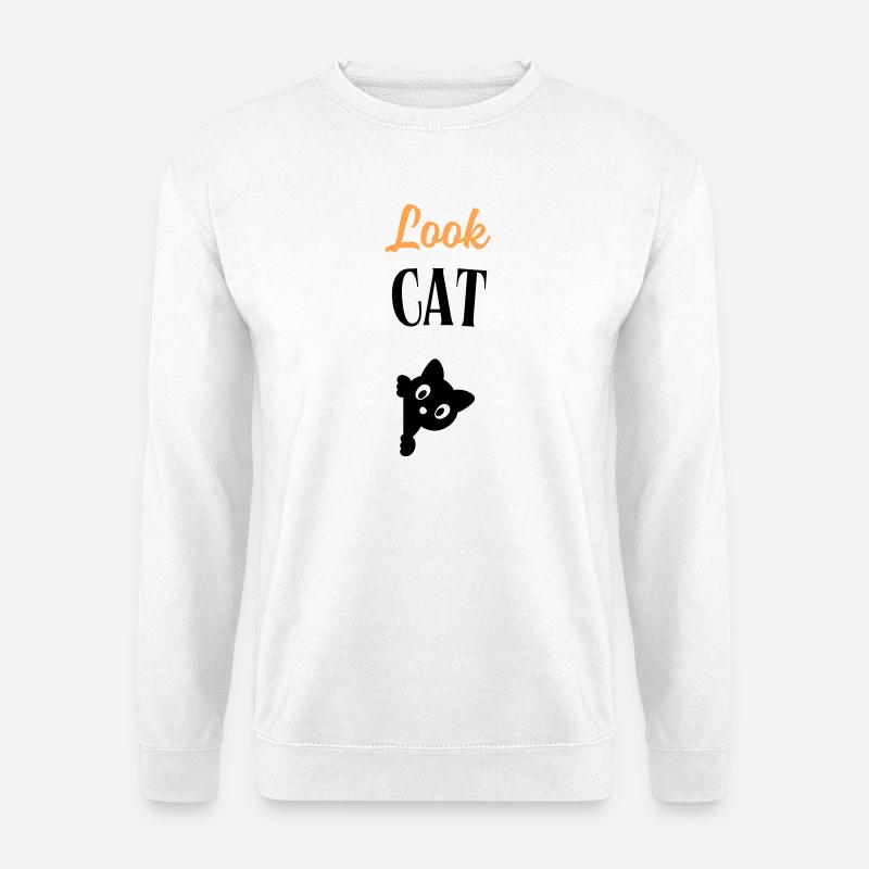 Schau Katze - Unisex Pullover - Weiß