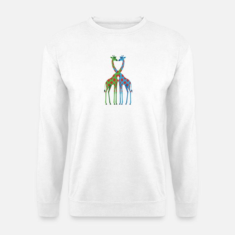 Giraffenherz mit Tupfen - Unisex Pullover - Weiß