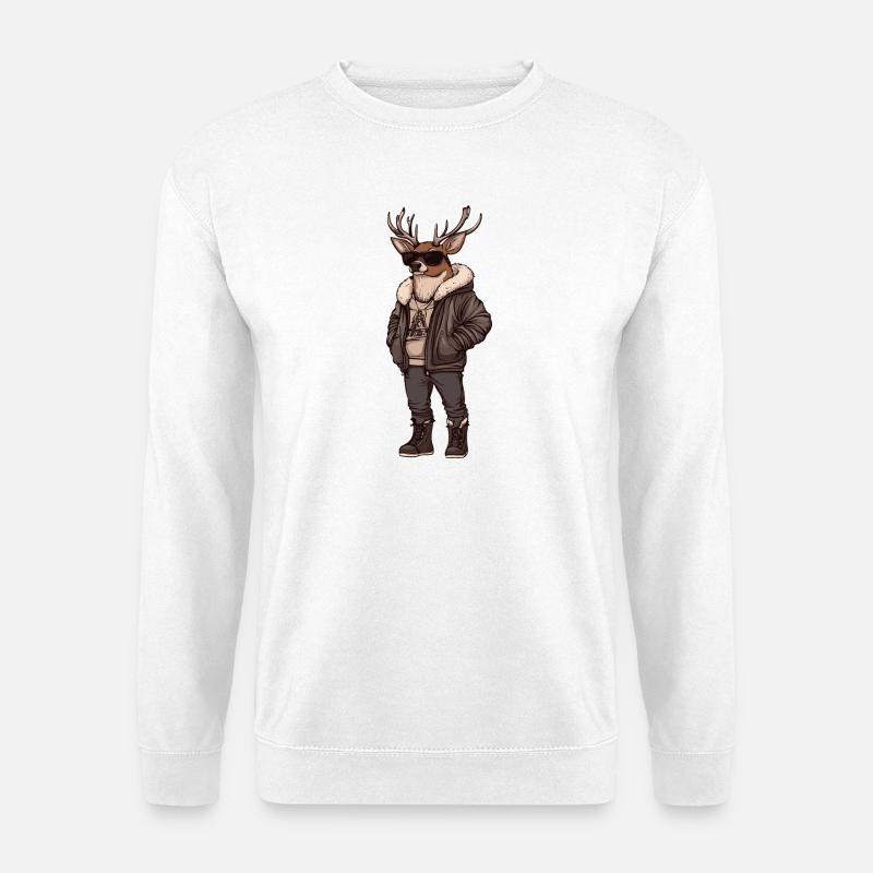 Hirsch Cool Winter - Unisex Pullover - Weiß