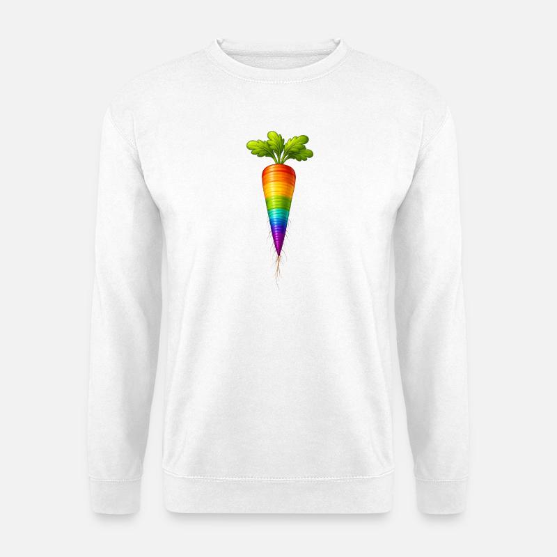 Regenbogen Karotte Buntes Gemüse Design - Unisex Pullover - Weiß