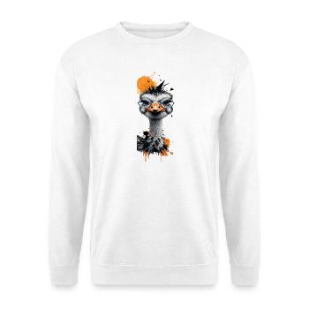  Lustiger Strauß Mit Brille Bunter Comic Vogel Mit - Unisex Pullover - Weiß - Vorne