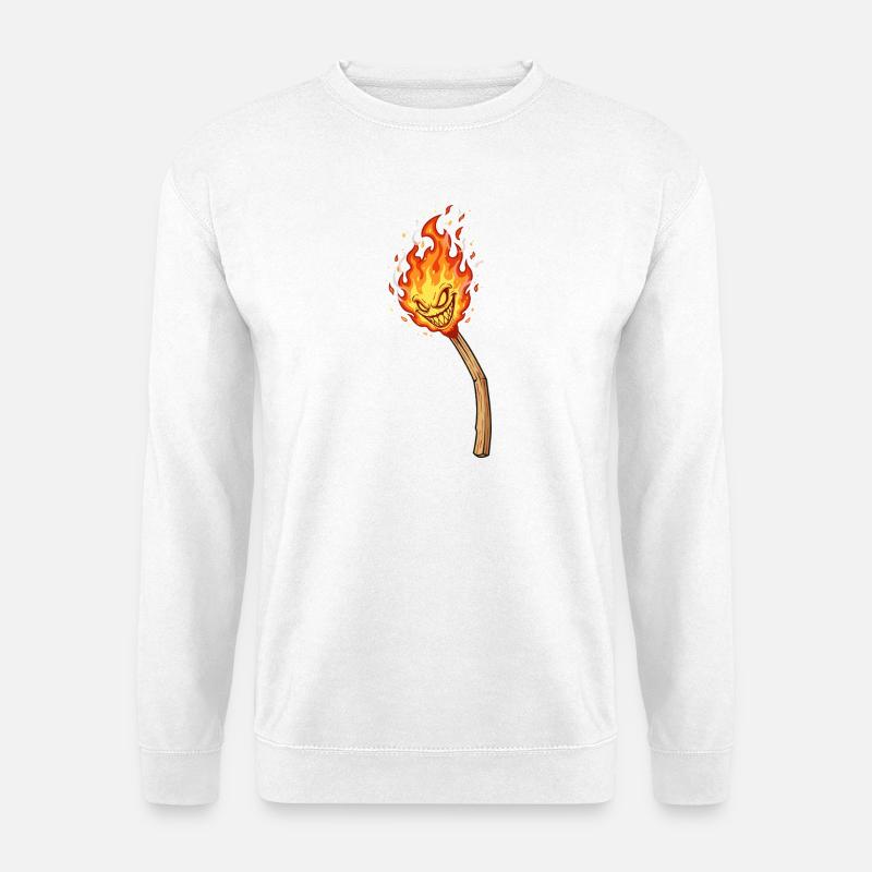 Lodernder Flammenkobold - Unisex Pullover - Weiß