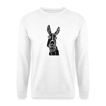 Minimalistische Esel-Silhouette - Unisex Pullover - Weiß - Vorne