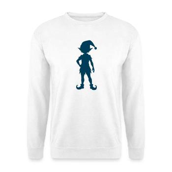 Winterelf mit Zipfelmütze Silhouette - Unisex Pullover - Weiß - Vorne - Alina (178cm) & Michal (187cm)