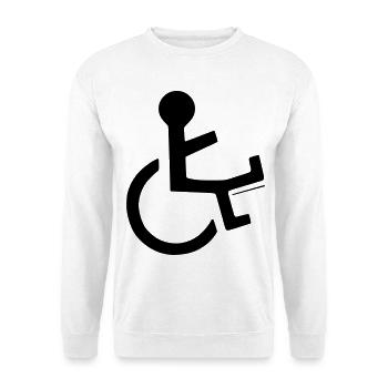Wheelchair user with broken leg # - Unisex Sweatshirt - white - Front