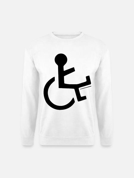 Rollstuhlfahrer mit gebrochenem Bein # - Unisex Pullover - Weiß