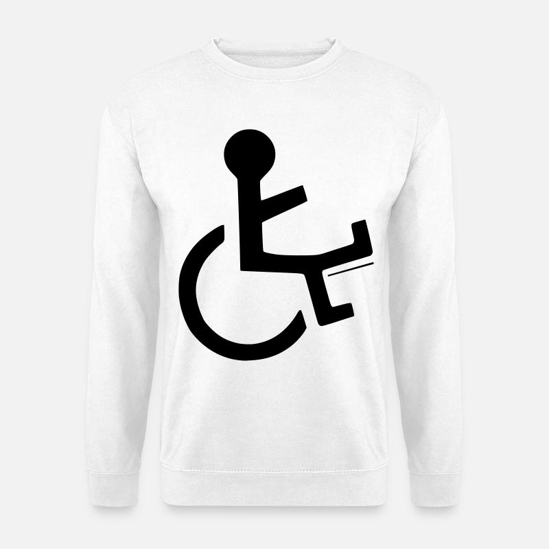Wheelchair user with broken leg # - Unisex Sweatshirt - white