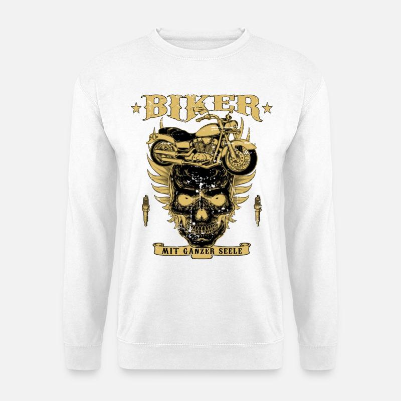 Motorradfahrer - Unisex Pullover - Weiß