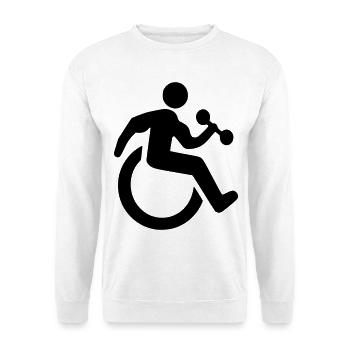 Rollstuhl-Fitness-Symbol für Kraftpakete* - Unisex Pullover - Weiß - Vorne
