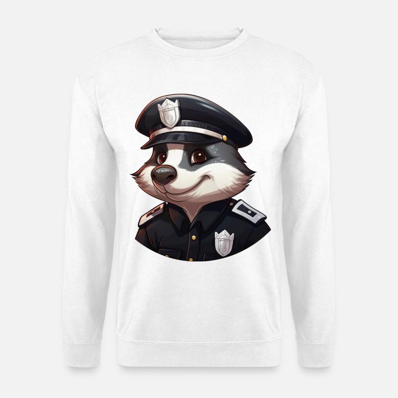 Dachs Polizistin - Unisex Pullover - Weiß