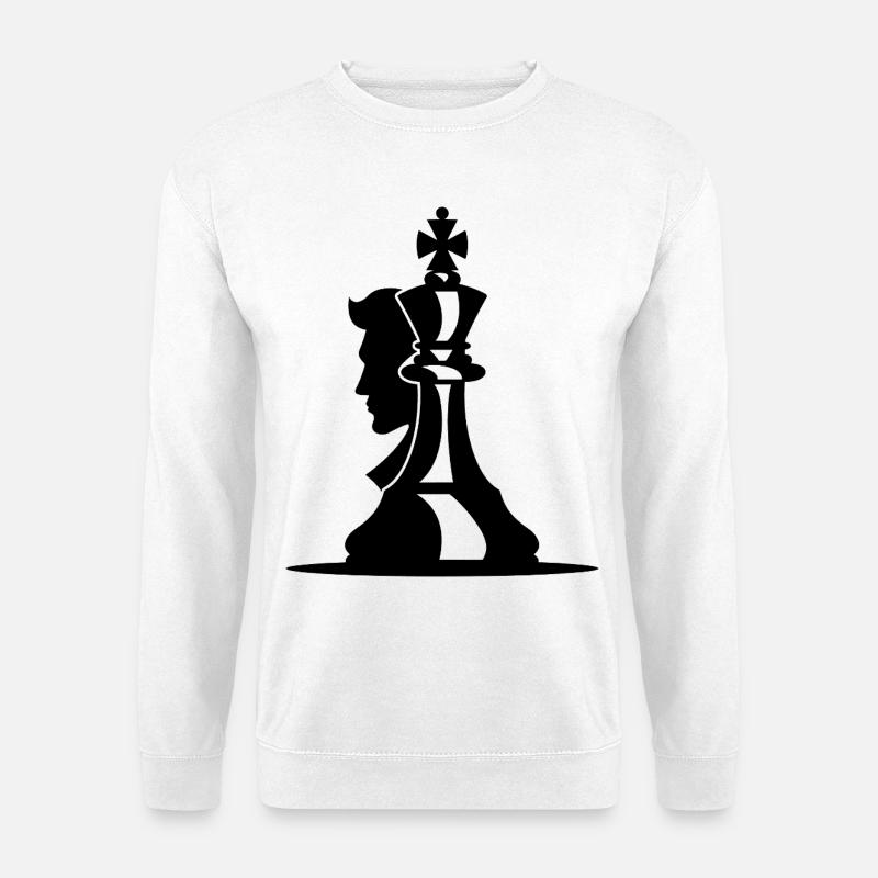Schachspieler Skizze - Unisex Pullover - Weiß