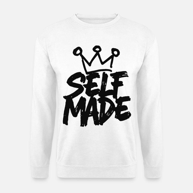 Self Made - Handschriftliches Motivationsdesign - Unisex Pullover - Weiß