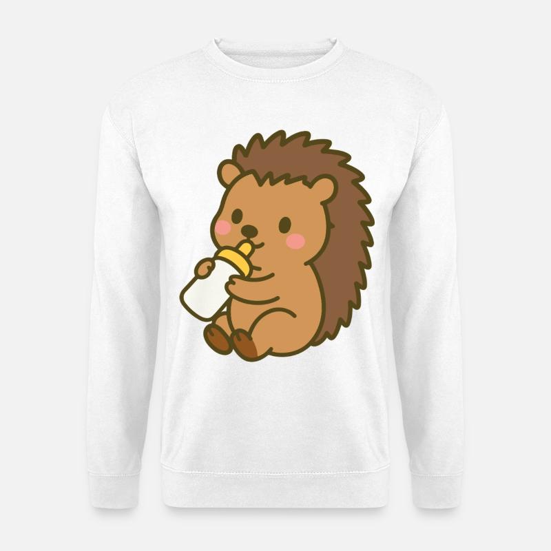 Igelchen mit Milchflasche - Unisex Pullover - Weiß