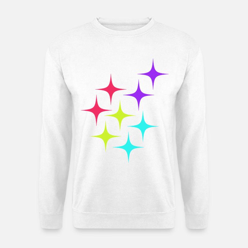 Bunte Sterne sparkle Muster - Unisex Pullover - Weiß