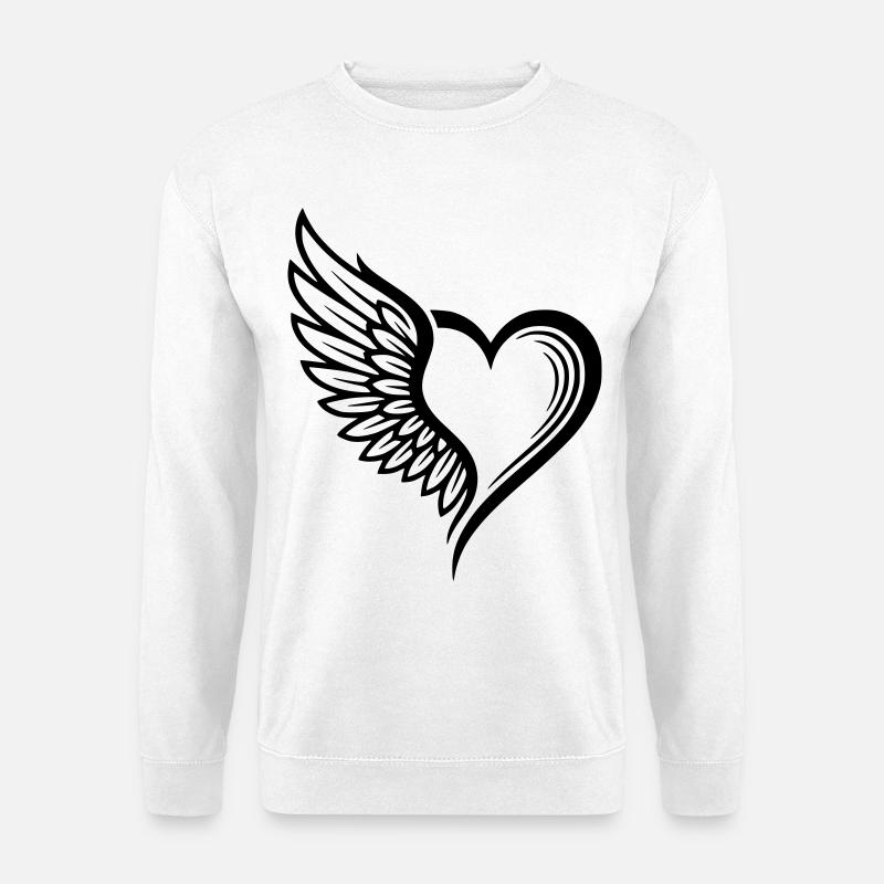 Angel Wings Herz-Logo - Unisex Pullover - Weiß