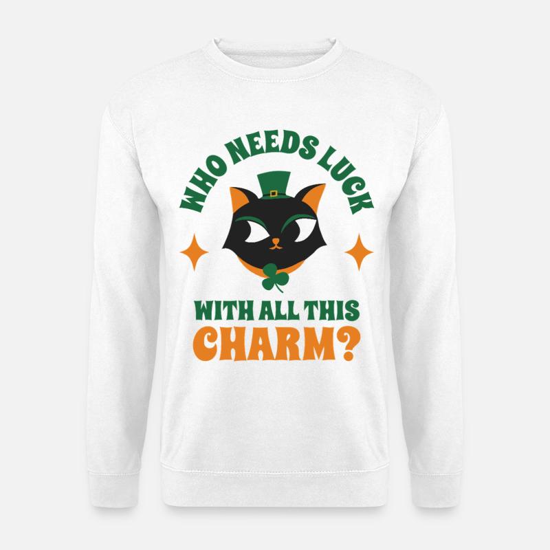 Wer braucht schon Glück? - Unisex Pullover - Weiß