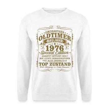 Jahrgang 1976 Oldtimer Geburtstag Geschenk Retro - Unisex Pullover - Weiß - Vorne