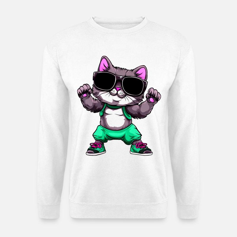 Fitness Katze - Unisex Pullover - Weiß