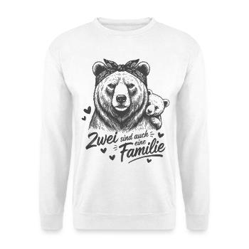 Mama Bär mit Kind - Zwei sind auch eine Familie - Unisex Pullover - Weiß - Vorne