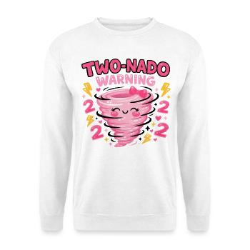 Avertissement à deux nado : 2e anniversaire design - Sweat-shirt Unisexe - blanc - Devant