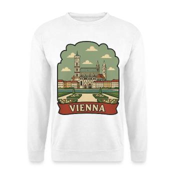 Vienna Karlskirche Vintage Travel Badge - Unisex Sweatshirt - white - Front