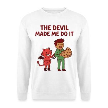 Der Teufel hat mich dazu gebracht – lustiges Keks-T-Shirt - Unisex Pullover - Weiß - Vorne