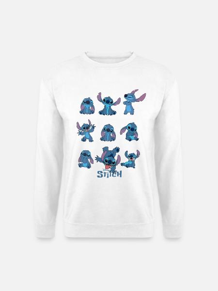 Lilo & Stitch Verschiedene Emotionen Stitch & Logo - Unisex Pullover - Weiß