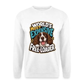 Englischer Springer-Spaniel - Unisex Pullover - Weiß - Vorne - Alina (178cm) & Michal (187cm)
