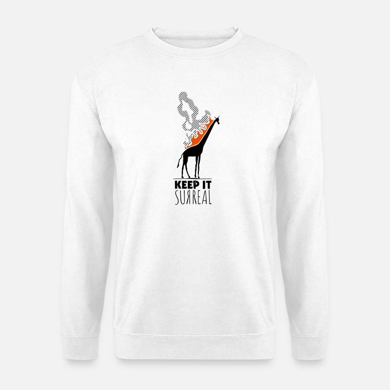 Surreale Giraffe – Keep it Surreal für Kunstfans - Unisex Pullover - Weiß