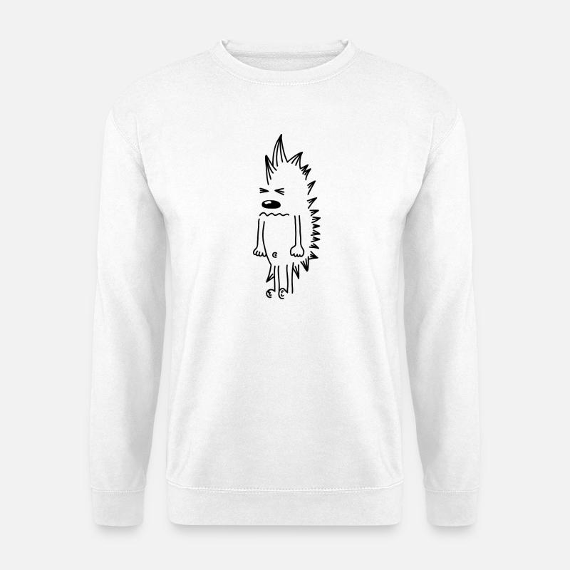 Grumpy Hedgehog – Kawaii Stinger Comic - Unisex Sweatshirt - white