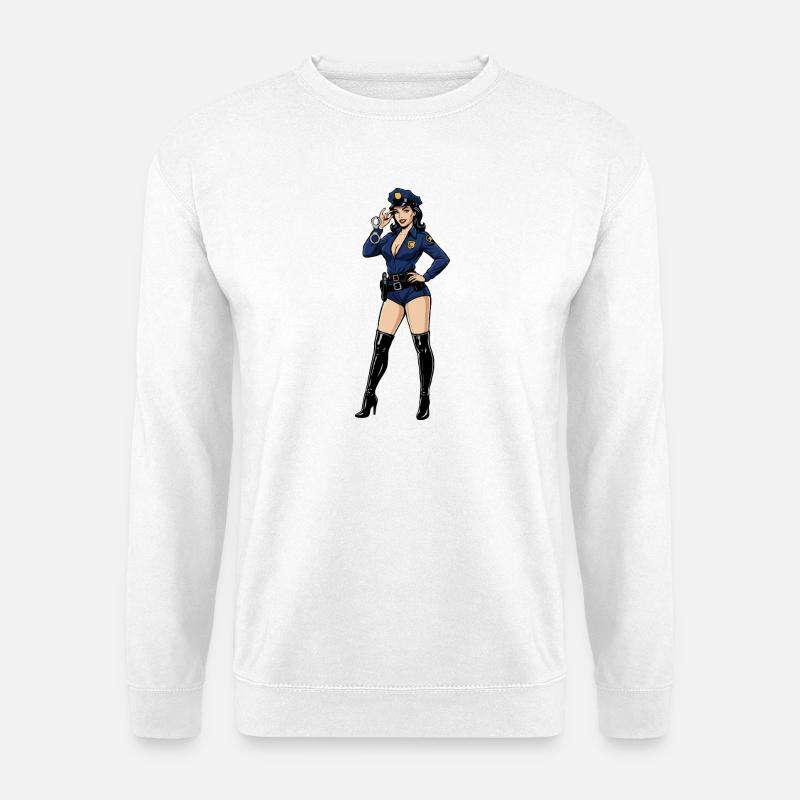 Pin-up-Polizist - Unisex Pullover - Weiß