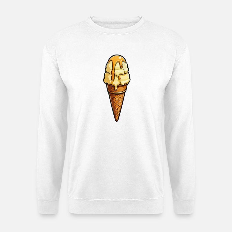 Karamelldrip EisKegel - Unisex Pullover - Weiß