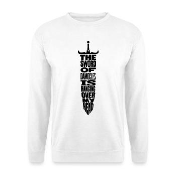 Schwert des Damokles Schwert-Vektorkunst - Unisex Pullover - Weiß - Vorne - Alina (178cm) & Michal (187cm)