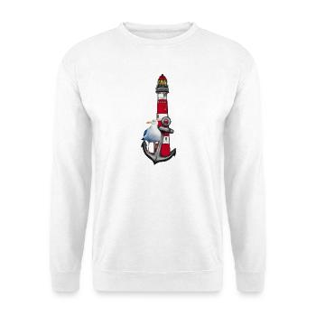 Lighthouse Beach Bird Graphic Anchor - Unisex Sweatshirt - white - Front