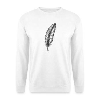 Glimmernde Feder in Schwarz - Unisex Pullover - Weiß - Vorne