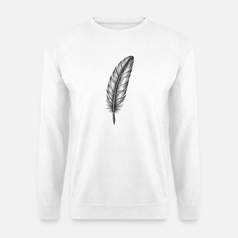 Shimmering Feather in Black - Unisex Sweatshirt - white
