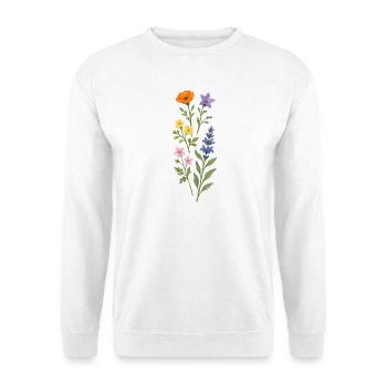 Watercolor Wildflower Bouquet - Unisex Sweatshirt - white - Front