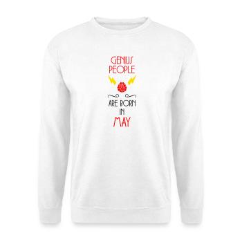 les génies naissent en Mai - Cadeau de Naissance - Sweat-shirt Unisexe - blanc - Devant