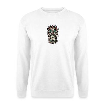 Tribal Flammenmaske Feuerstil TIKI ROCKABILLY - Unisex Pullover - Weiß - Vorne