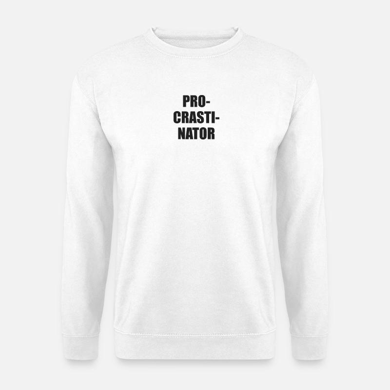 Prokrastinator Typo-Block - Unisex Pullover - Weiß